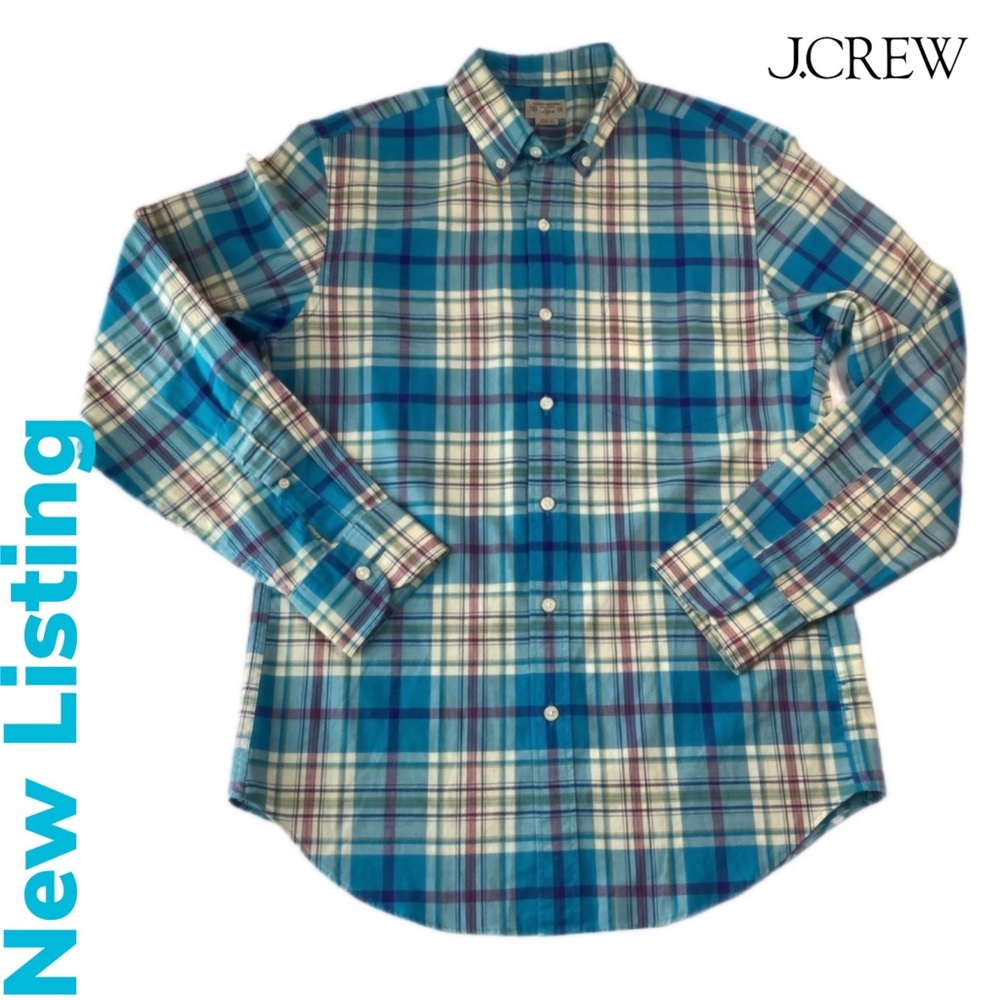 J. Crew Blue Plaid Button-Down Shirt
